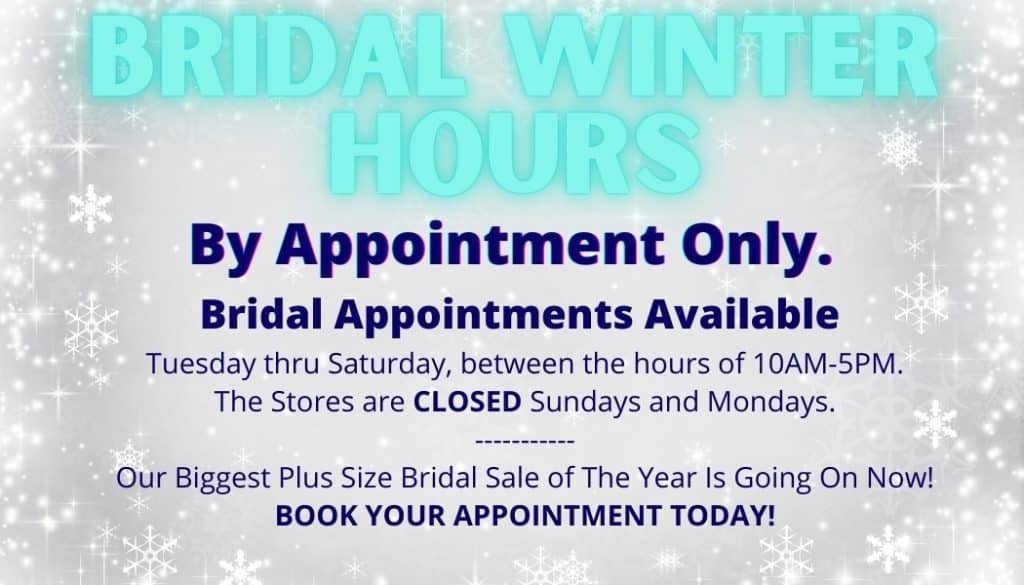 Winter Hours For Christine's Bridal & Prom